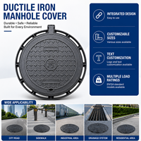 Couvercle de regard rond en fonte ductile EN124, robuste, antivol, étanche, verrouillable, pour égouts municipaux et drainage routier