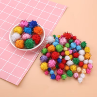 Pompons en tinsel, boules de paillettes, pompons brillants pour chats, chatons, arts créatifs, jouets, bricolage, artisanat de Noël, accessoires de couture