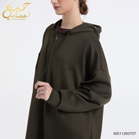 Abaya ample à manches longues et à capuche pour l'hiver 2026, robe modeste pour femmes musulmanes, sweat-shirt Abaya zippé avec poches