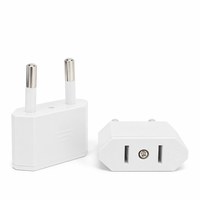 Adaptor Perjalanan EU Mini 2 Pin Colokan Euro Konverter ABS Tahan Api Adaptor Dinding Portabel Pasokan Pabrik Tersedia Pesanan Kecil