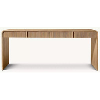 Bureau sculpté en bois massif de style américain, mobilier de bureau, coiffeuse design, chambre, villa et hôtel
