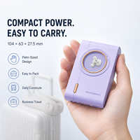 Chargeur portable Power Bank 10000mAh avec câbles intégrés, port Type-C, sortie USB et rangement de câbles soigné