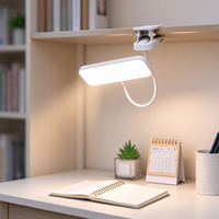 Lampe de lecture de bureau LED OEM ODM avec commande tactile et design à clip, 3500K blanc chaud, CRI 90 élevé, rechargeable par USB