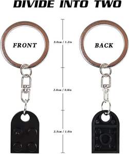 Ensemble de <span class=keywords><strong>porte</strong></span>-clés en forme de cœur pour couples, blocs de construction en acrylique, briques DIY, design créatif, breloques d'amour, anniversaire - Product Image 2