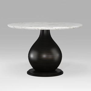 Table <span class=keywords><strong>à</strong></span> <span class=keywords><strong>manger</strong></span> Aqua <span class=keywords><strong>Roche</strong></span> <span class=keywords><strong>Bobois</strong></span> avec plateau en marbre blanc naturel et base en forme de goutte d'eau noire - Product Image 1