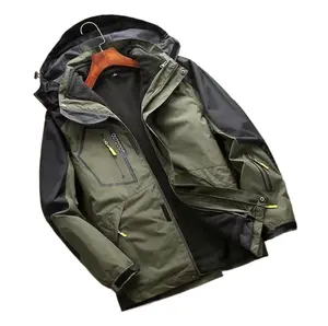 High Quality Unisex 3in1 Jacket Outdoor waterproof Winter fleece lined warm hiking Windproof Khaki Jacket