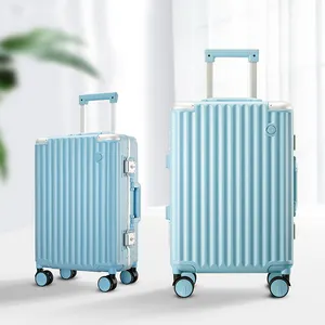 Maleta de equipaje de mano duradera de alta calidad al por mayor marco de aluminio impermeable PC TSA maletas para viajes al aire libre