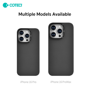 Étui de téléphone portable en fibre de carbone COTECi ultra-fin anti-traces de doigts avec support de cadre d'appareil photo pour iPhone 16 Pro et 16 Pro Max - Product Image 5