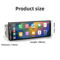 Estéreo para Auto de Un Solo DIN, CarPlay Inalámbrico, Android Auto, USB, Compatible con MP3/WAV/FLAC, 1 Año de Garantía, Ajuste Universal