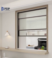 Nuevas características al por mayor, ventanas corredizas verticales de doble vidrio, cocina insonorizada abierta plegable de aluminio anticorrosivo transparente