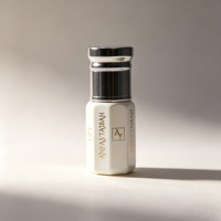 Bouteilles d'huile d'attar octogonales en gros 3ml 6ml 12ml, flacons à bille de parfum arabe blancs avec logo personnalisé en stock