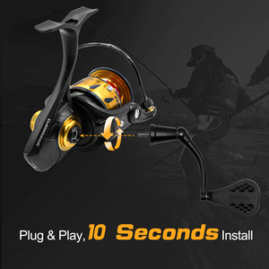 Poignée de moulinet de pêche QY 66mm TPE noire pour Slammer Spinfisher 2500-4500 - Product Image 4