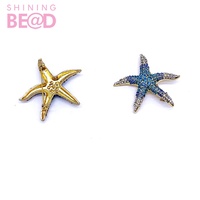 Broches Étoile de Mer Bleues en Strass Tendance pour Femme, Accessoires de Bijoux Créatifs pour Corsage