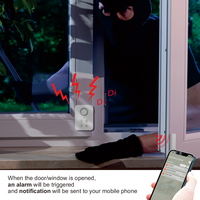 Capteur d'alarme de porte intelligent WiFi contrôlé par clavier avec notification d'application, capteur de contact Tuya pour porte/fenêtre ouverte