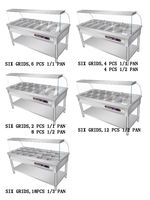 Chauffe-Plats Électrique Professionnel 6 Bacs en Acier Inoxydable pour Buffet avec Contrôle de Température pour Traiteurs et Restaurants