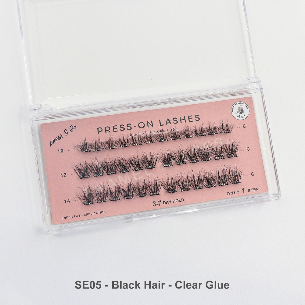 3 Lignes - SE 05 - Cheveux Noirs - Colle Transparente