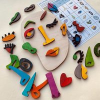 Rompecabezas de Madera Montessori, Juego de Rompecabezas de Arte de Picasso, 26 Piezas de Madera para Niños, Estimula la Imaginación y la Creatividad Infantil