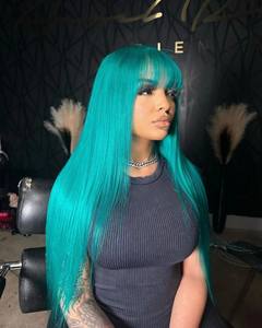 Brésilien court bob bleu clair cheveux humains 13x4 transparent dentelle avant perruques avec frange 200% densité aliexpress achats en ligne - Product Image 5