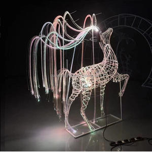 إضاءة عيد الميلاد الألياف البصرية سيكا الغزلان الإضاءة 3D ضوء عزر المصنعين المبيعات المباشرة حديقة في الهواء الطلق/ساحة التجارية - Product Image 3