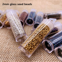Perles rondes multicolores MIYUKI 10g en flacon de rangement, perles de verre de 2 mm, couleur AB 11/0, pour la création de bijoux DIY.