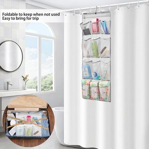Mesh <b>Shower</b> Organizer 12 Pockets Hanging <b>Caddy</b> Quick Dry Bathroom Storage for Toiletries Wall Mounted Rectangular 60X70cm - Product Image 4