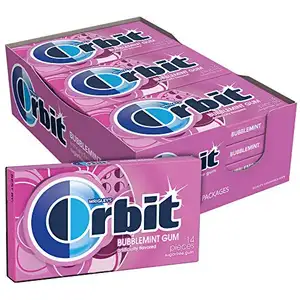 Orbit Bubbblemint Sugarfree Gum, 14 Pieces, (Pak 12)