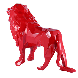 Geometric Abstract Outdoor Decorative <strong>Garden</strong> Resin Animal Life Size <strong>Lion</strong> Sculptures <strong>Lion</strong> <strong>Statues</strong> - Product Image 3