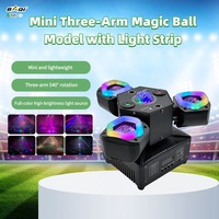 Mini projecteur de scène mobile 4-en-1 à 3 bras, avec laser, stroboscope, LED RGBWAUV, DMX512, IP20, CRI90, en aluminium et plastique, pour DJ et discothèque