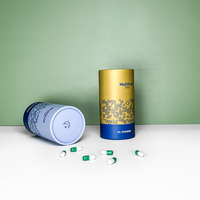 Conception personnalisée supplément capsule bouteille papier boîtes d'emballage pilules tubes en papier