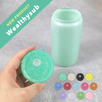 Lot de 74 gobelets en verre de 16 oz, couleurs variées, avec couvercles en acrylique scintillants et strass de remplacement, pour événements promotionnels