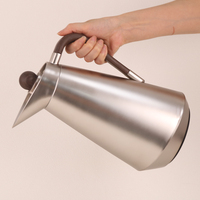 Carafe isotherme élégante de 1L avec corps en plastique et intérieur en verre rose, pot à café arabe