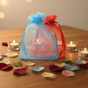 Wholesale Eco-Friendly Durable Gift Mesh Printed Solid Color Collared Organza <b>Bags</b> for Jewelry Accessories Customization - Product Image 1