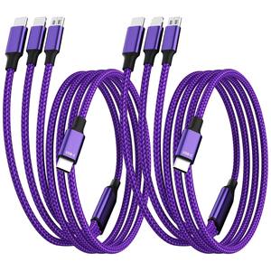 Service d'usine personnalisé en nylon tressé 3 en 1 charge rapide pour iOS et ordinateur câble de chargeur USB compatible pour iphone pour samsung - Product Image 3