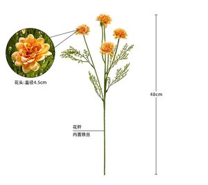 Arreglo Floral, Encantadora Rama Pequeña <span class=keywords><strong>de</strong></span> Crisantemo y Margarita <span class=keywords><strong>de</strong></span> Seda Artificial, Ecológica, Impermeable, para el Día <span class=keywords><strong>de</strong></span> San Valentín - Product Image 6