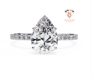 Anillo de compromiso de moissanita ecológico para ceremonias de compromiso, fiestas de boda y ocasiones de aniversario disponible para la venta - Product Image 4