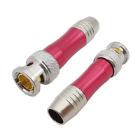 Stock BNC macho enchufe HD SDI 75-5BNC adaptador de núcleo de cobre cabezal de soldadura Cable de vídeo BNC enchufes conector de monitoreo chapado en oro