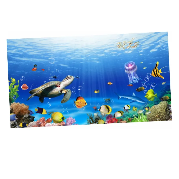 Wall art 3d lenticular frameless picture with moving dolphin image