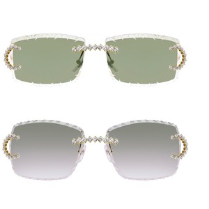 Indian Exporter Luxury Moissanite Diamond Sunglasses <b>Mirror</b> Thick Frame Iced Design for Rap Stage Shows Customizable Available - Product Image 1