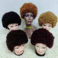 Perruques courtes afro bouclées en cheveux humains Letsfly pour femmes noires, perruque volumineuse fabriquée à la machine en cheveux humains