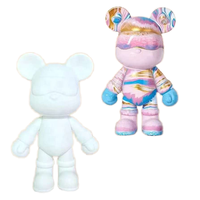 En stock Art Craft Sculpture d'ours blanc 18cm/23cm/33cm/53cm de haut Surface givrée DIY Ours fluide pour activité parent-enfant