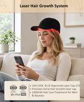 Gorro de Terapia Capilar con 272 Diodos Láser para el Crecimiento del Cabello, LLLT, Luz Roja de 650nm, Recargable, 5200mAh