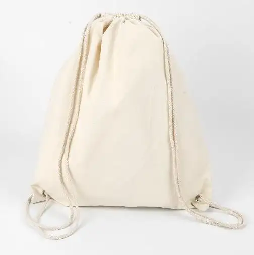 थोक रिक्त मानक आकार कस्टम स्ट्रिंग कपास खेल बैग सादे कपास कैनवास drawstring बैग