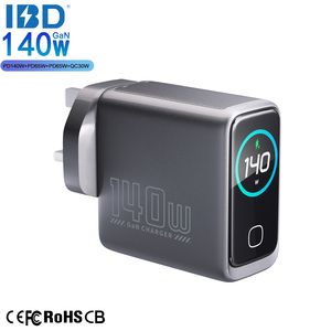 Cargador Rápido IBD GAN PD 3.1 de 140W con Pantalla TFT, Cargadores de Pared 4 en 1, Adaptadores Plegables con Enchufe para Reino Unido, Estados Unidos y Europa para Teléfono Móvil, Portátil y Tableta - Product Image 6