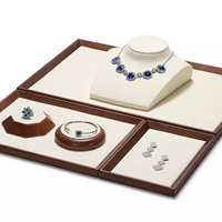 Accessoires de présentation de bijoux en bois avec logo personnalisé, plaques de rangement pour bagues et colliers, plateaux de présentation de bijoux