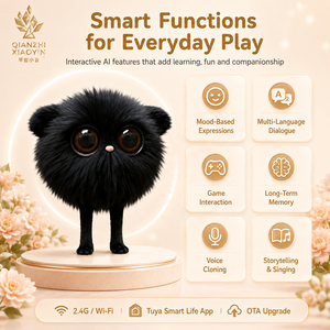 Peluche AI Black Elf Édition Limitée, yeux marrons, clonage vocal ChatGPT 69 langues, compagnon à mémoire longue durée pour enfants, 2.4G - Product Image 2