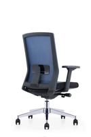 Chaise de bureau ergonomique moderne à dossier mi-haut, pivotante, avec accoudoirs réglables et siège coulissant, pour cadres, personnel, salles de réunion et mobilier de bureau
