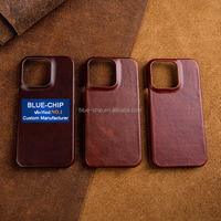 Étui de protection intégrale en cuir véritable de couleur unie, design de luxe personnalisé, vente en gros pour iPhone 15 13 14 Pro Max 16 17