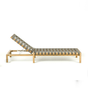 445D Teak <b>wood</b> lounger <b>chair</b> beach single <b>recliner</b> outdoor <b>garden</b> courtyard balcony wicker outdoor terrace stylish furniture - Product Image 2