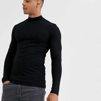 Aggiungi il tuo Logo Design Slim Fit manica lunga moda comodi abiti neri semplici per uomo