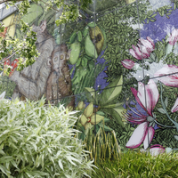 Verre artistique en céramique imprimé sur mesure, motif floral, verre sérigraphié pour la décoration des façades de bâtiments et des murs-rideaux